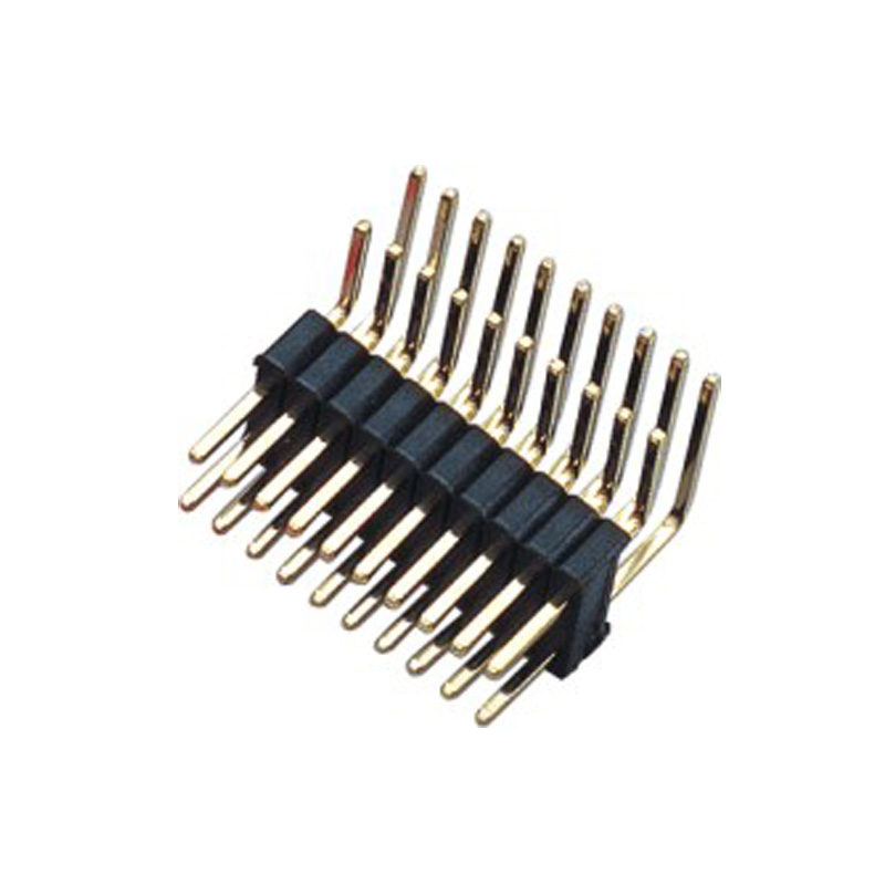 1.27*2.54mm Pin Header H=2.5 Double Row Right Angle Type