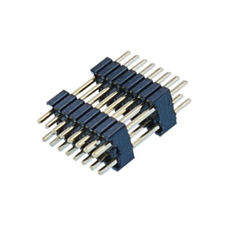 1.27*2.54mm Pin Header H=2.5 Double Row Stack Plastic  Straight Type