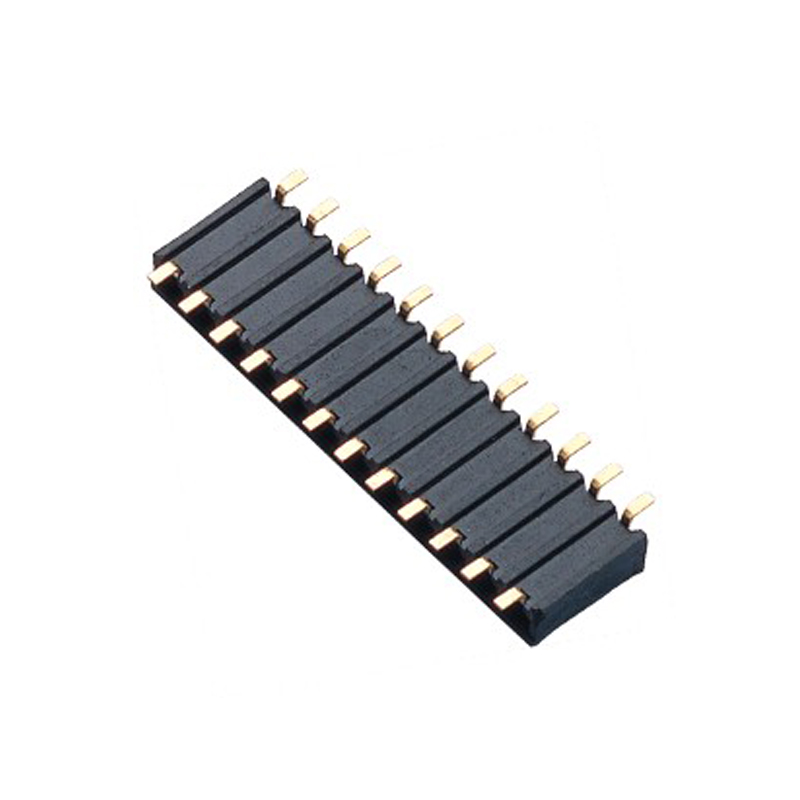 2.54 Female Header,Single Row,SMT,Side Entry Type,PA9T,BLACK h=3.2