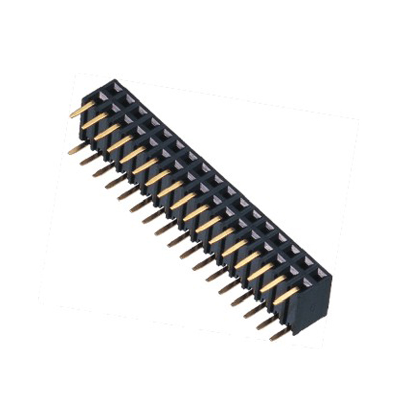 2.54mm Female header H=5.9 Double Row Right Angle Type Side Entry Type