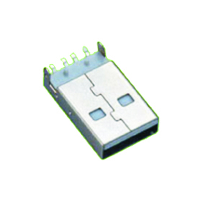 USB 2.0 A Type Male Right Angle SMT With Post