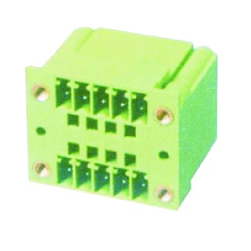 3.50mm Pluggable Terminal Blocks Male Dual Row Right Angle Type With Flange