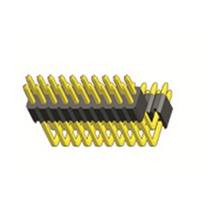 1.27mm Pin Header H=2.5 Double Row Right Angle Type Middle bend